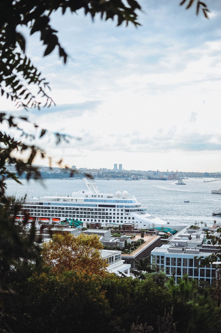 Cruise Ship Near City