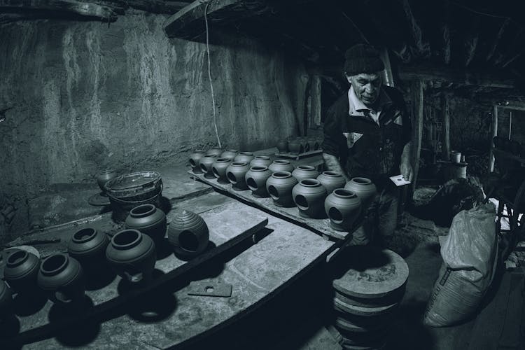 Man In Pottery Workshop