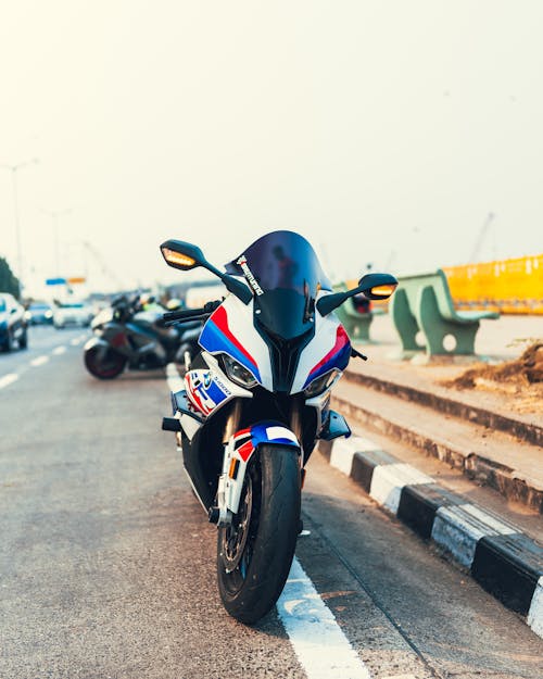 Photo of a Sports Bike on the Side of the Road