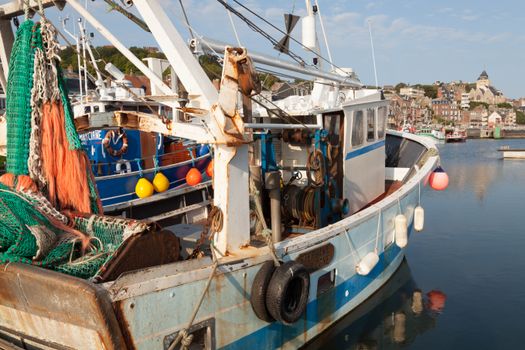A boat is docked in the water