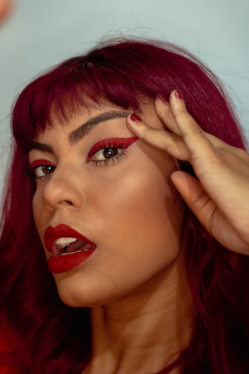 Woman with Red Eyeliner