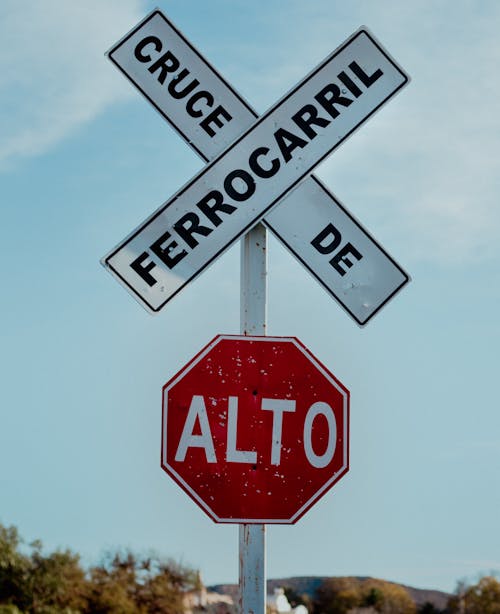 Road Signs in Close Up Photography