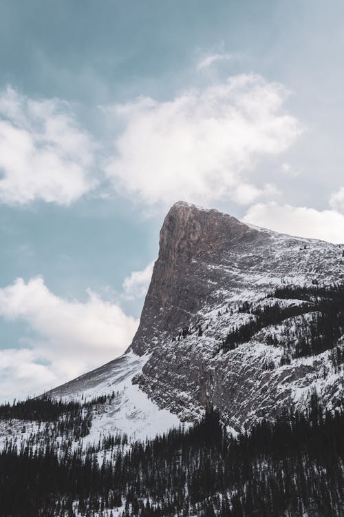 Photo of a Mountain Covered in Snow 