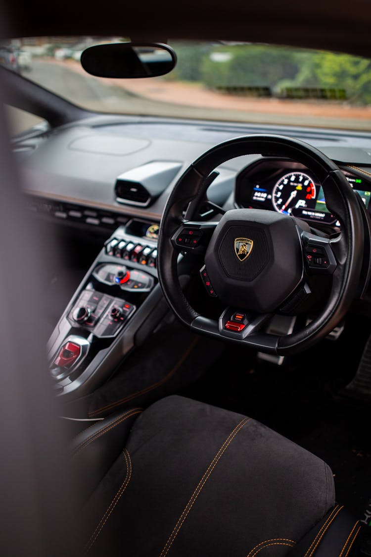 A Black Interior Of A Car