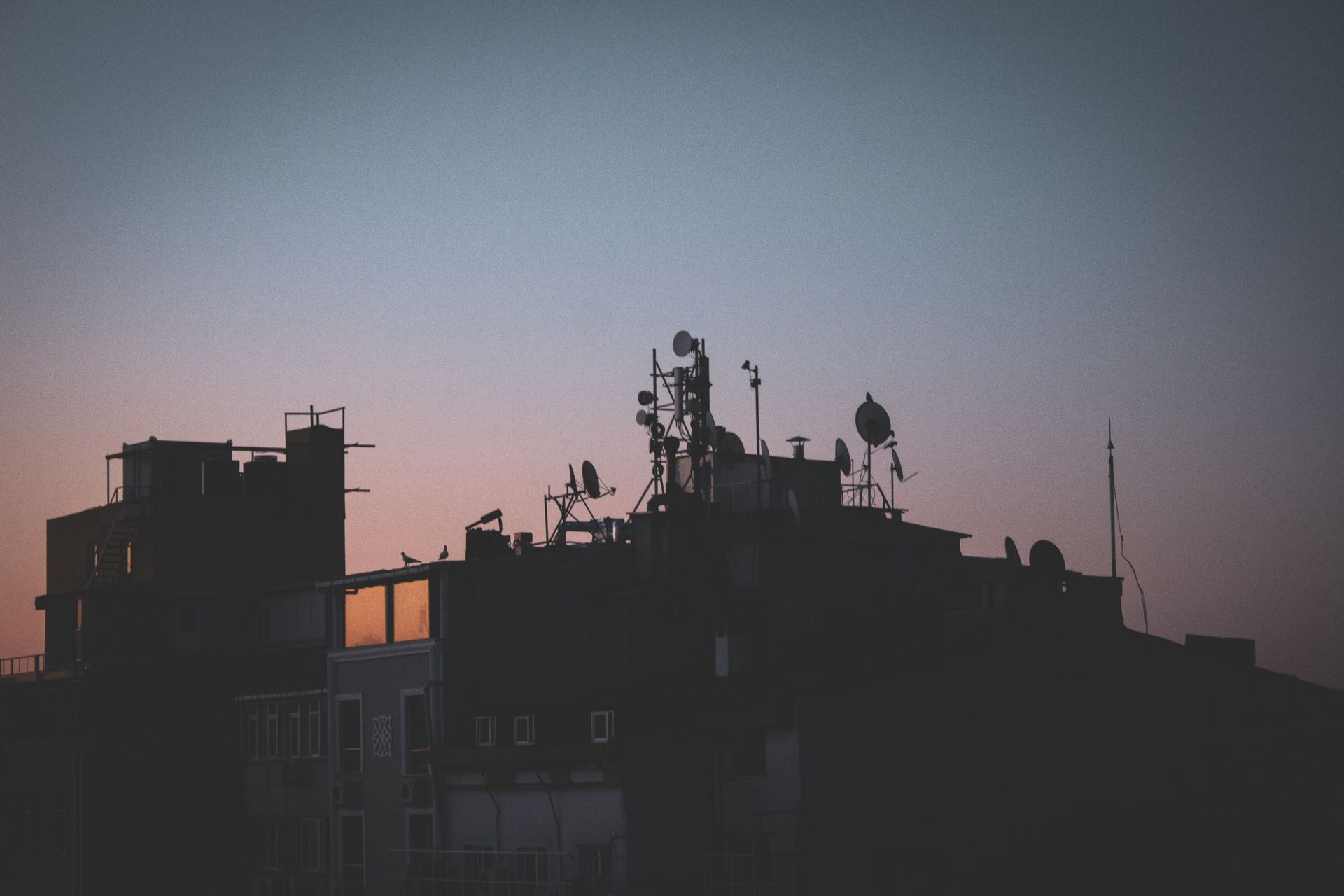 Antennas on Building Roof