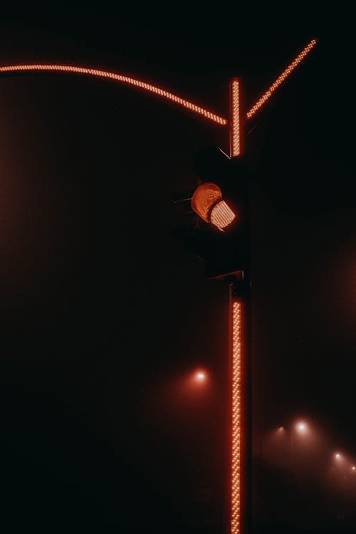 Traffic Light During Night Time