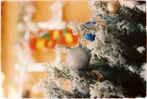 Close-up of Toys Hanging on Fir Tree