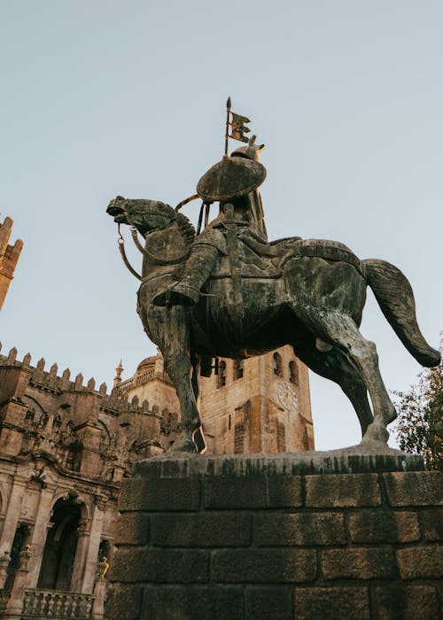 Sculpture of Knight on Horse