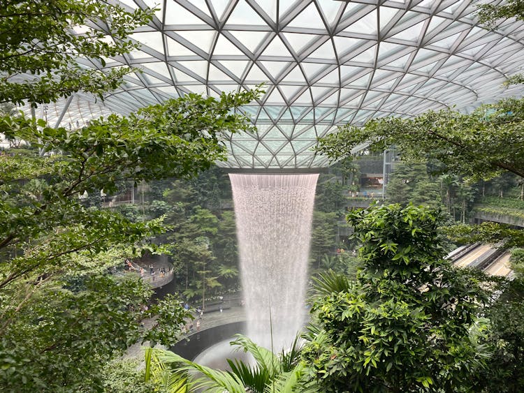 A Indoor Waterfall InJewel Changi Airport