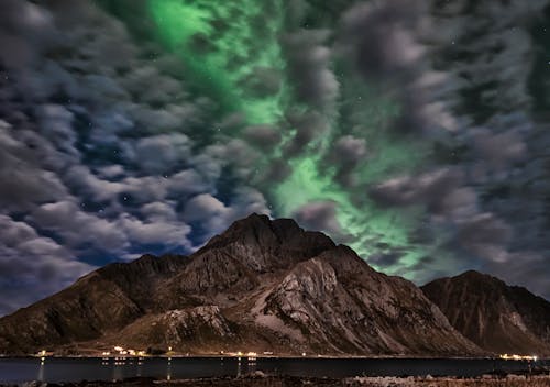 Northern lights  above Mt. Store Nappstinden