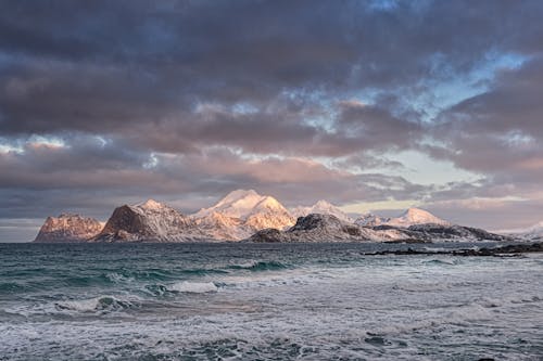 Snowcapped Mountains at the Sea