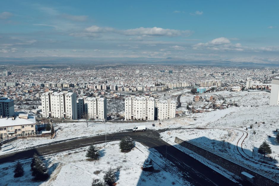 Malatya in November - Historic city square with European architecture