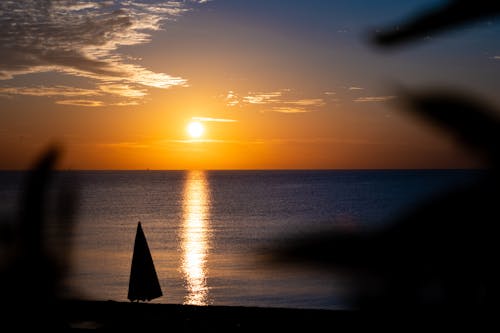 A Beach During Sunset 