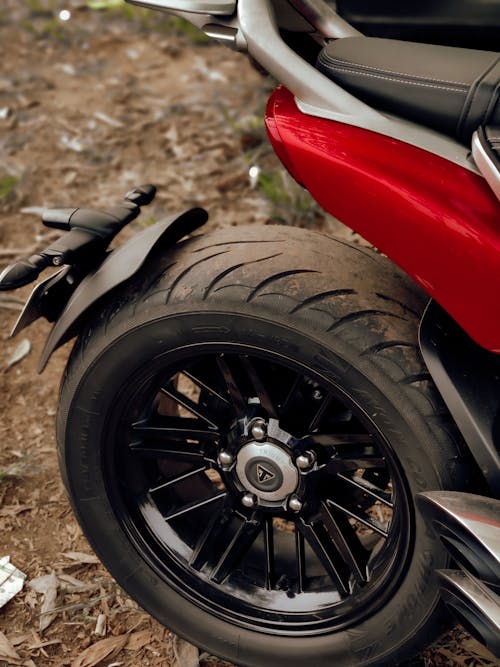 Close Up Shot of Motorcycle Tire