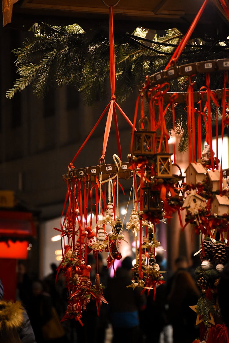 Close-up Of Ornaments At A Christmas Market