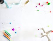 Craft supplies scattered on white, photo by Element5 Digital on Pexels
