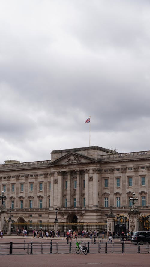 Historic Building with Flag on City Square