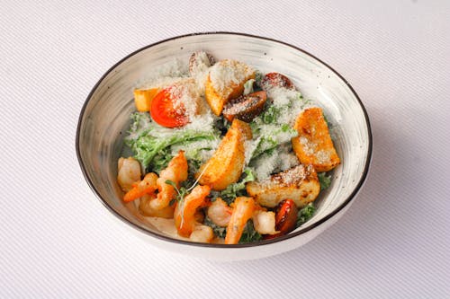 Vegetable Salad in a Ceramic Bowl