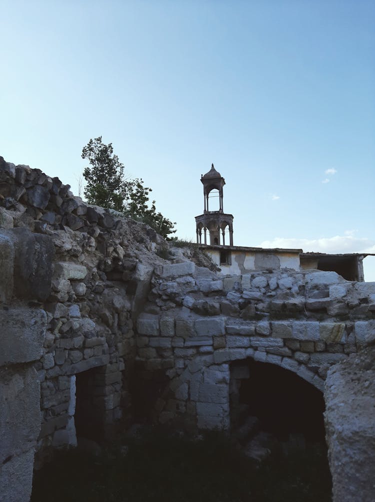 The Tower Of Saint Nicholas Church Ruin In Alassa Cyprus