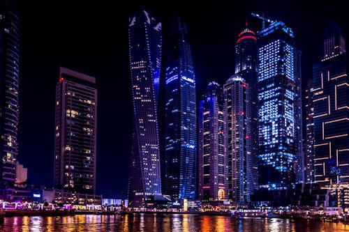 Free Twisted Building during Nighttime Stock Photo