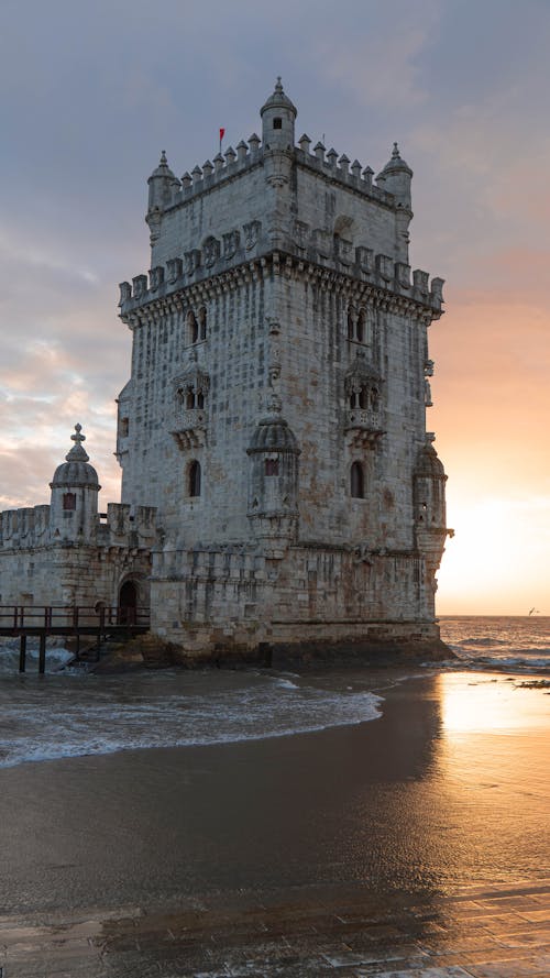 ビーチ, ベレンタワー, ポルトガルの無料の写真素材