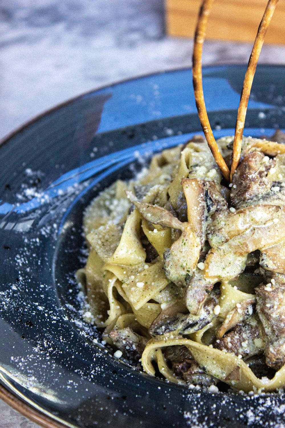 Mushroom Vodka Sauce with Fettuccine