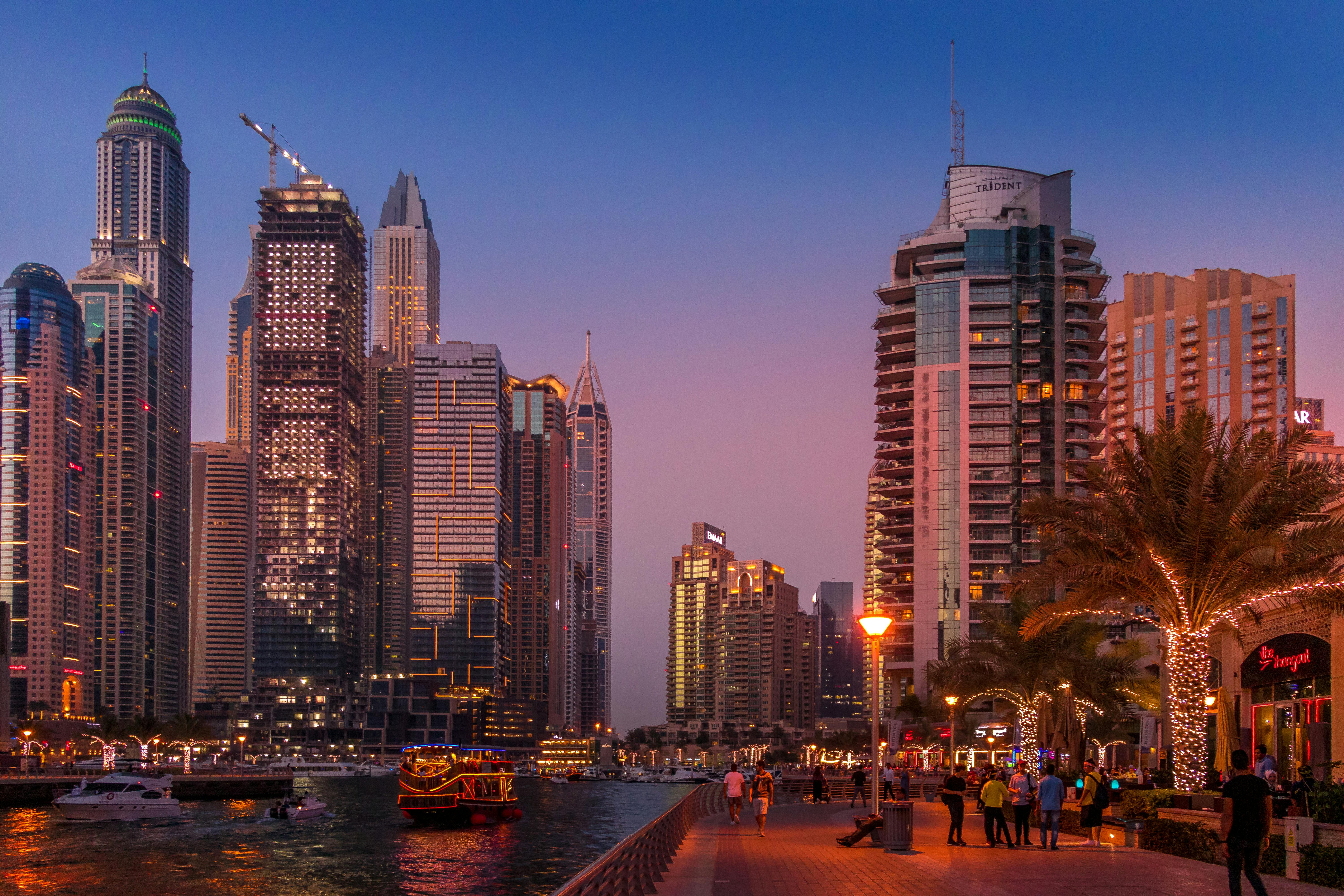 City Buildings  during Sunset   Free Stock Photo