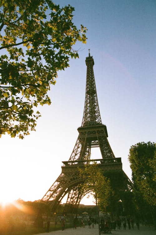 Free Eiffel Tower at Sunset Stock Photo