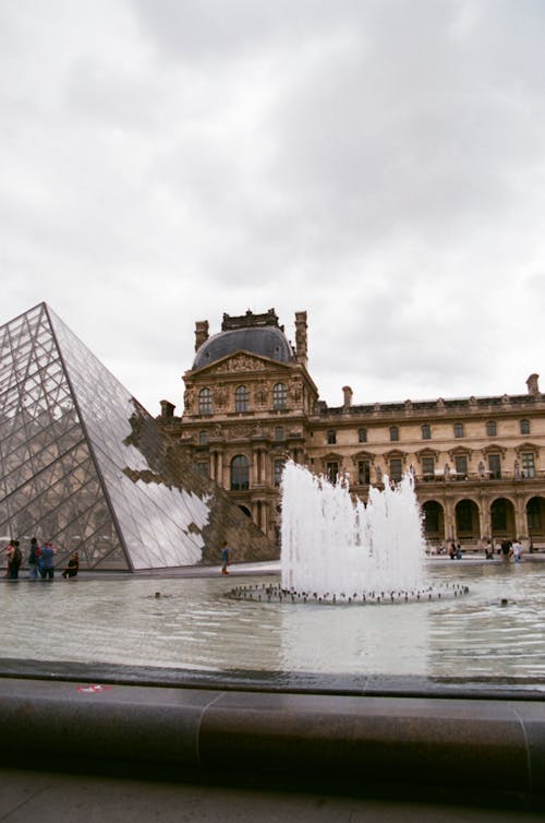 Fountain in Louvre in Paris