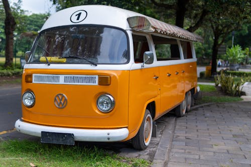 Volkswagen Van Parked on Roadside