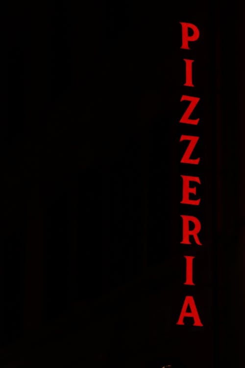 Pizzeria Text on Black Background