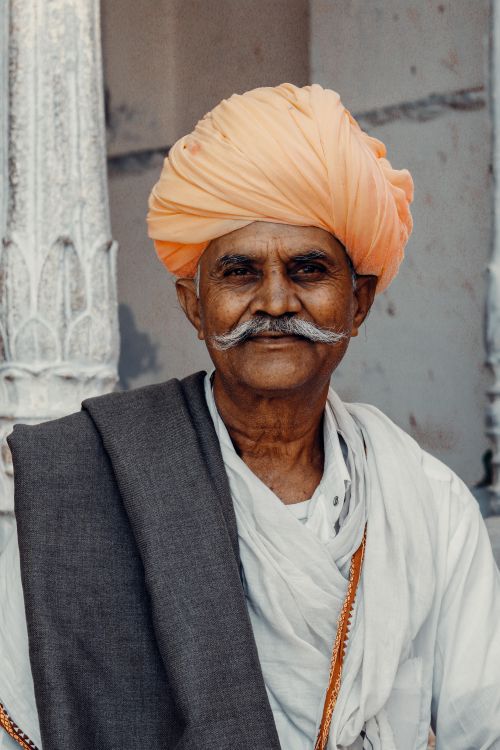 Portrait of Old Man in Traditional Turban · Free Stock Photo