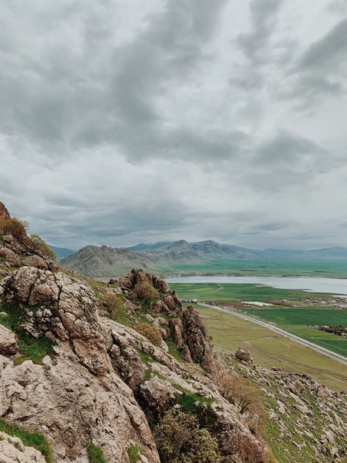 Free Stunning view of dramatic rocky landscape under cloudy sky in Qurago, Sulaymaniyah. Stock Photo