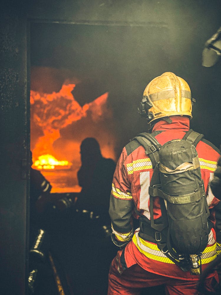 Firefighter Putting Out A Fire 