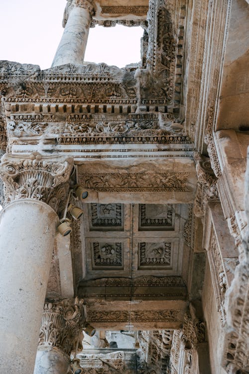 Low Angle Shot of an Old Ancient Concrete Building