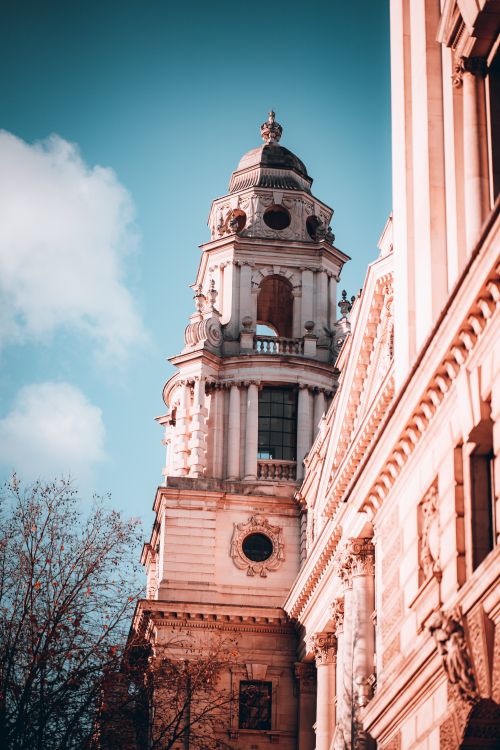 Free Stunning Gothic architecture at a historic London landmark under a clear blue sky. Stock Photo