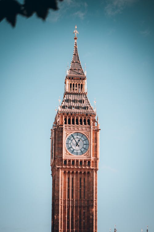 Foto profissional grátis de arquitetura revival gótica, Big Ben, céu azul