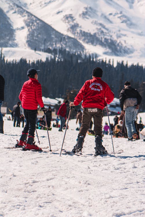 Foto profissional grátis de com frio, crianças, esqui