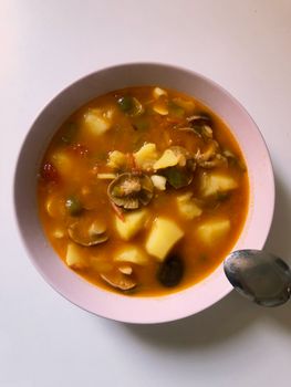 Soupe de Lentilles Françaises aux Épinards