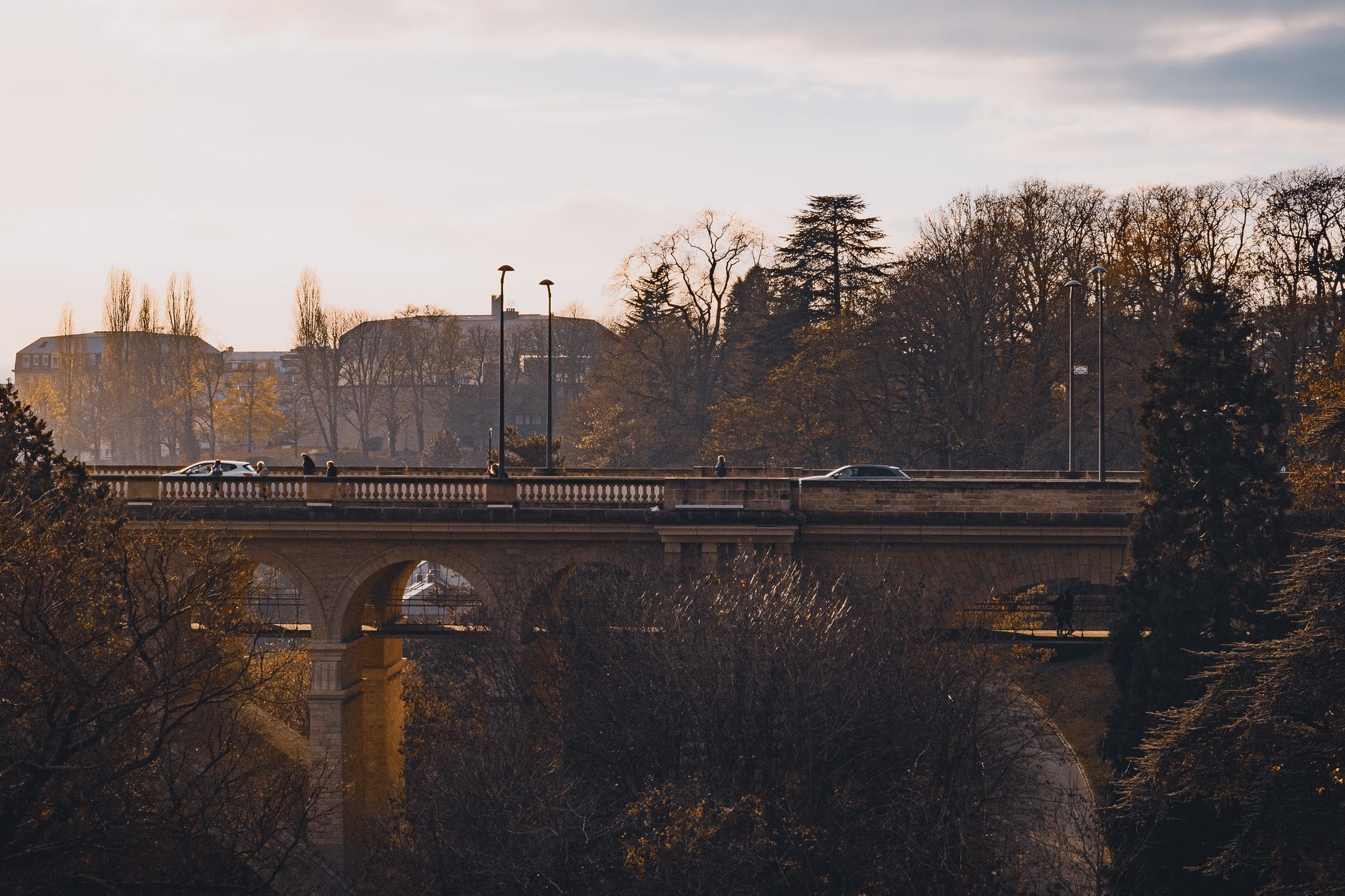 Luxembourg City ramparts under changing seasonal light