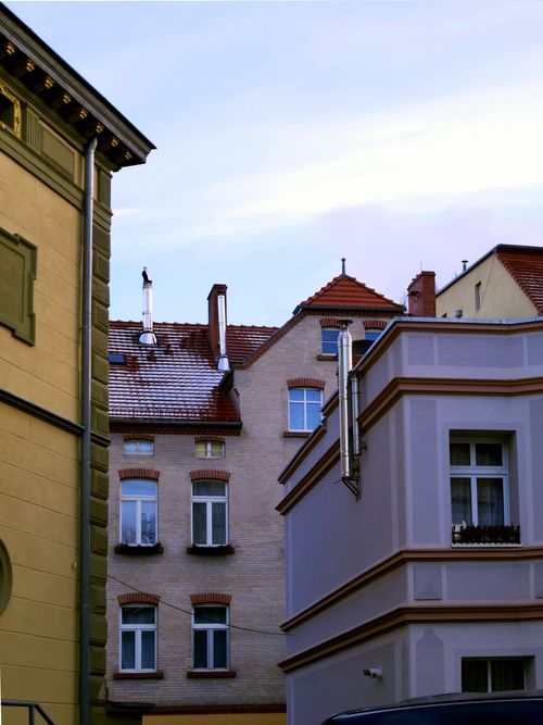 Free Photograph of charming architecture in downtown Zielona Góra, Poland. Stock Photo