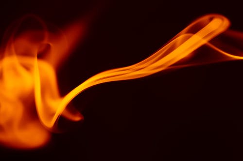 A close up of a flame on a black background