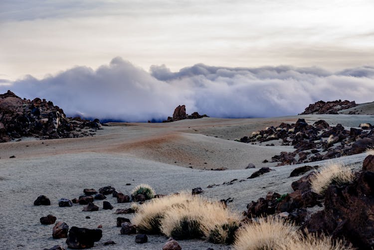 Thick Clouds Low Above Desert