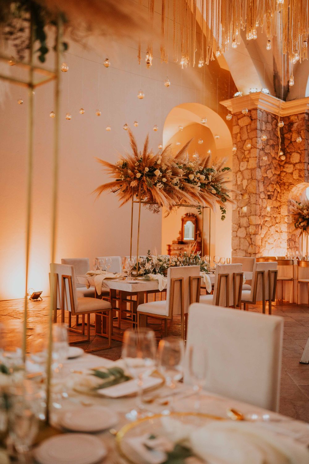 A warmly lit private celebration setting