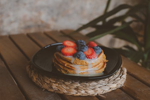 A Pancake Berries on the Plate