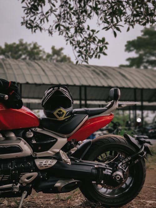 Helmet on Motorcycle