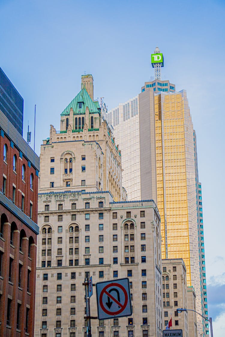 Low Angle Shot Of The Royal York Hotel In Toronto, Ontario, Canada 