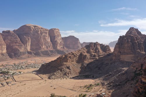 Photos gratuites de ciel bleu, désert, formation de roches