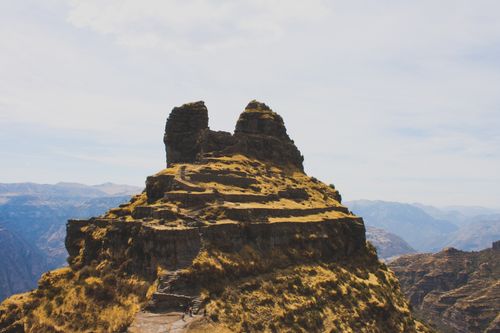 Free Breathtaking view of ancient rock formations in the Cusco region, Peru. Stock Photo
