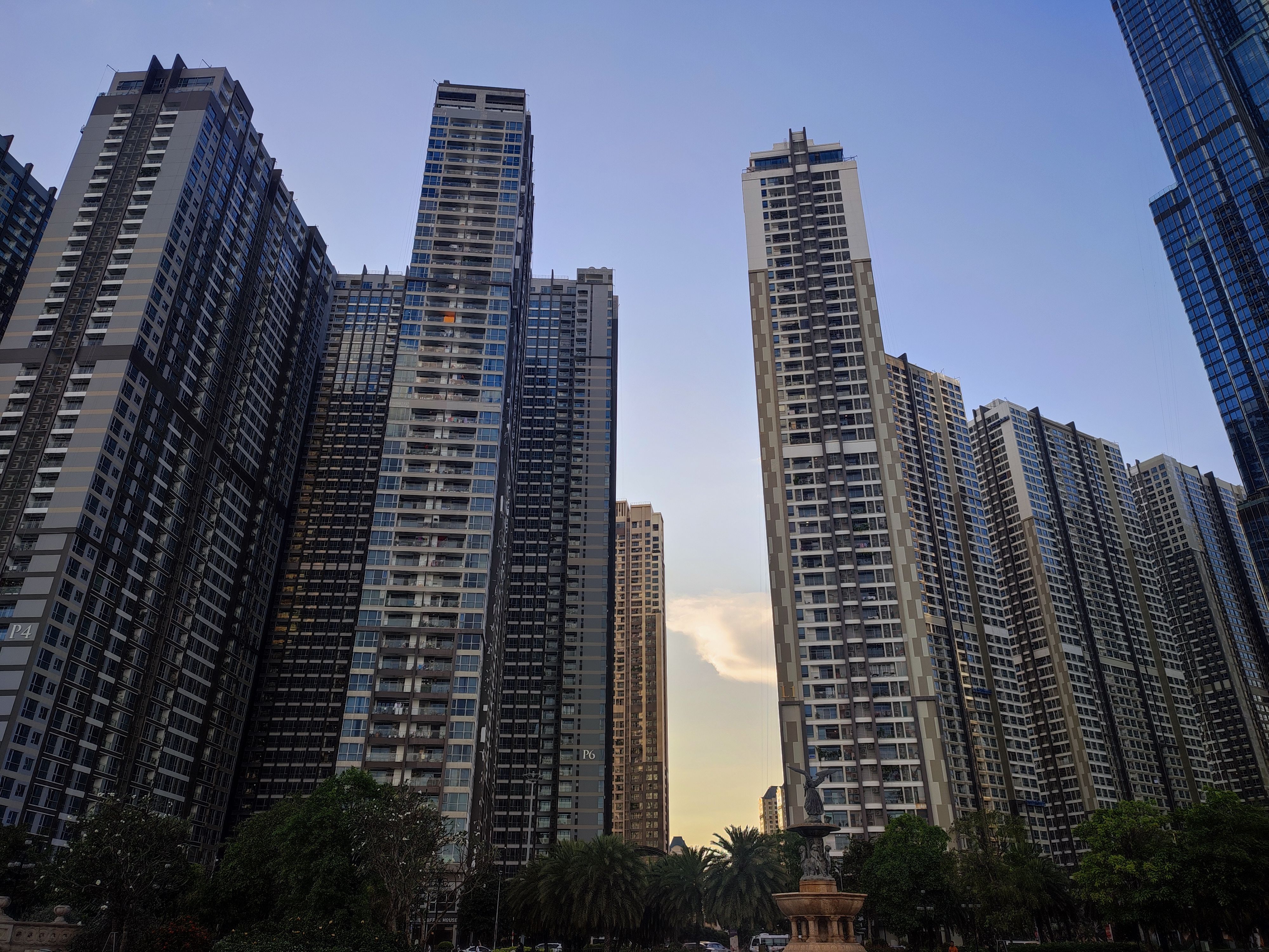 City Skyline With Low Density High Rises Reference: Low Angle Shot Of Apartment Buildings In The City